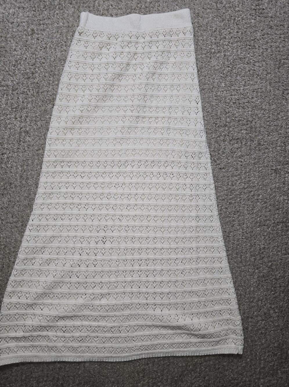 Freshman 1996 Cream White Knit Textured Maxi Skirt Size XS